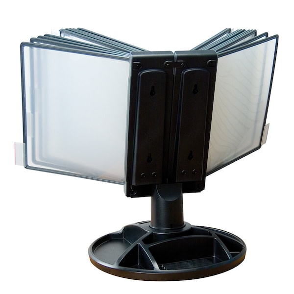 Rotary Base Reference Organizer, Stationary Tray, 20 Display Panels